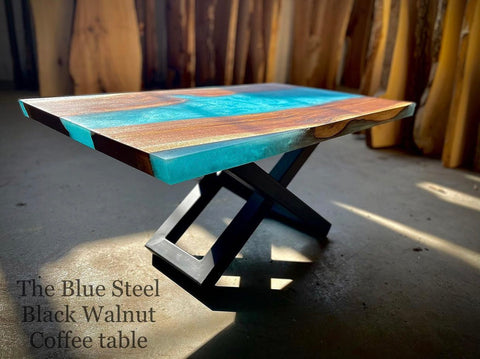 The Blue Steel - Black Walnut River Coffee Table