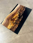 The Double Take - Black Walnut Coffee Table with Transparent Black Epoxy