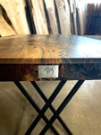 The Double Take - Black Walnut Coffee Table with Transparent Black Epoxy
