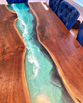 The Bollywed - 12’ Black Walnut Ocean Dining Table