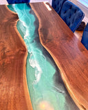The Bollywed - 12’ Black Walnut Ocean Dining Table
