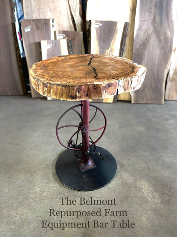 The Belmont - Repurposed Antique Farm Equipment Bar Table