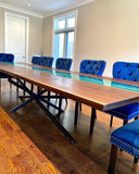 The Bollywed - 12’ Black Walnut Ocean Dining Table