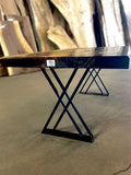 The Double Take - Black Walnut Coffee Table with Transparent Black Epoxy